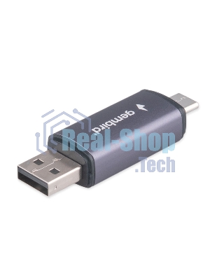 Кард-ридер Gembird FD2-MSD-6/серый/TF/Micro-SD/Micro-SDHC/Micro-SDXC/SD/USB Type-C/USB (OTG)/алюминий
