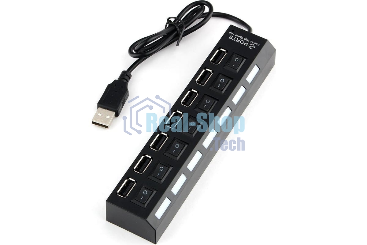 USB-концентратор Gembird UHB-U2P7-01, USB 2.0, 7хUSB, USB