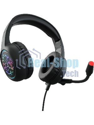 Гарнитура Oklick HS-L930G чёрный/синий, проводная, USB, подсветка