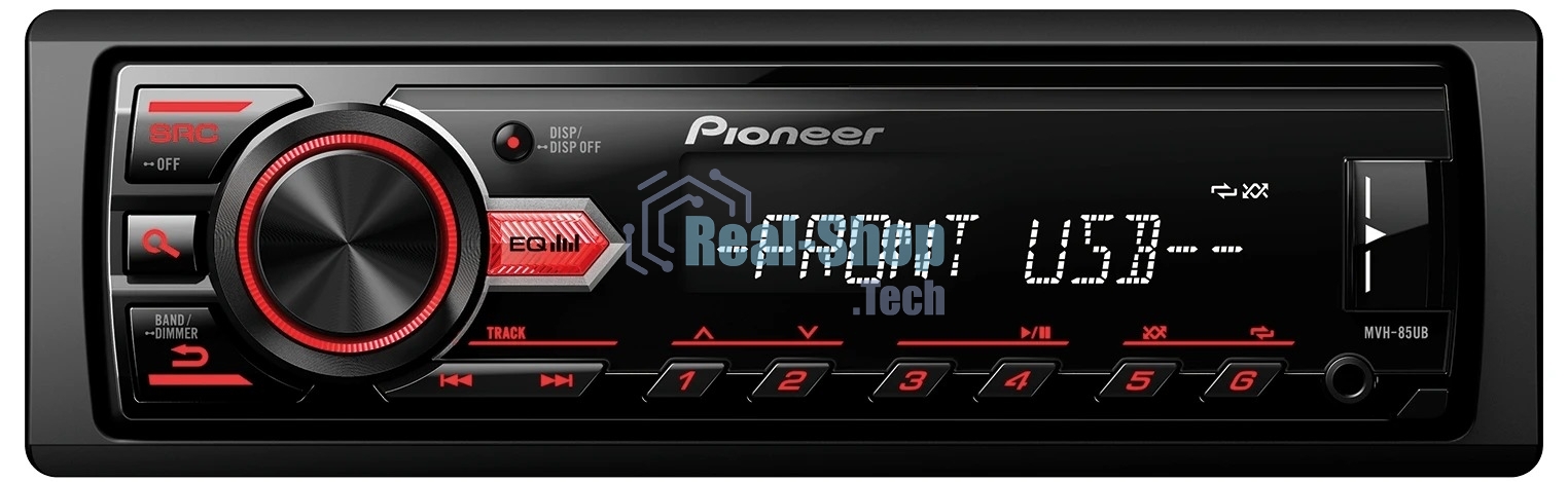 Автомагнитола Pioneer MVH-85UB, 1 DIN, USB Type-A, AUX, съёмная панель