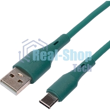 Кабель USB2.0 Cablexpert CC-USB2S-AMCM-1M-GN AM/Type-C, 3А, 18Вт, QC3.0, силиконовый, медь, 1м, зеленый, пакет