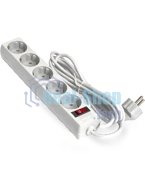 Удлинитель ExeGate EC-5-3W EX279360RUS белый, 3 м, евровилка, 5 розеток, 2200 Вт