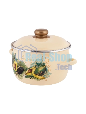 Кастрюля Appetite 1MC161P Avocado с крышкой, сферическая эмалированная 2 л
