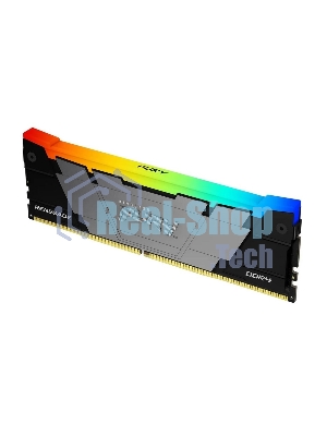 Оперативная память Kingston Fury Renegade, DDR4, 32GB (1x32GB), 3200MHz, CL16, DIMM, с радиатором, RGB, серебристый/черный