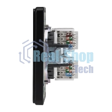 Розетка Kranz ROUND компьютерная двойная RJ45+RJ45 кат6 с/у оникс