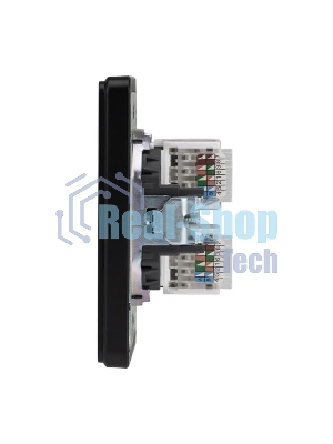 Розетка Kranz ROUND компьютерная двойная RJ45+RJ45 кат6 с/у оникс