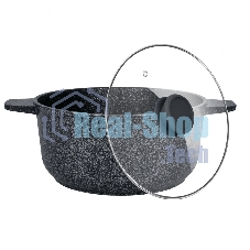 Кастрюля Maunfeld GRETA MF24GRTT01CR из литого алюминия со стеклянной крышкой, 24 см, 4 л