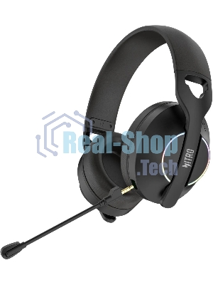 Гарнитура Acer OHR400 чёрный, беспроводная + проводная, USB/mini jack 3.5 мм, до 45 ч, подсветка