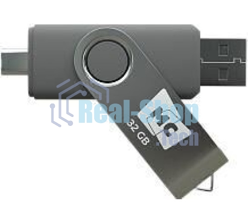 Флешка USB MORE CHOICE МФ64а Silver (4620202559098), 64GB, USB 2.0/Type-C, R/W 15/5, серебристый