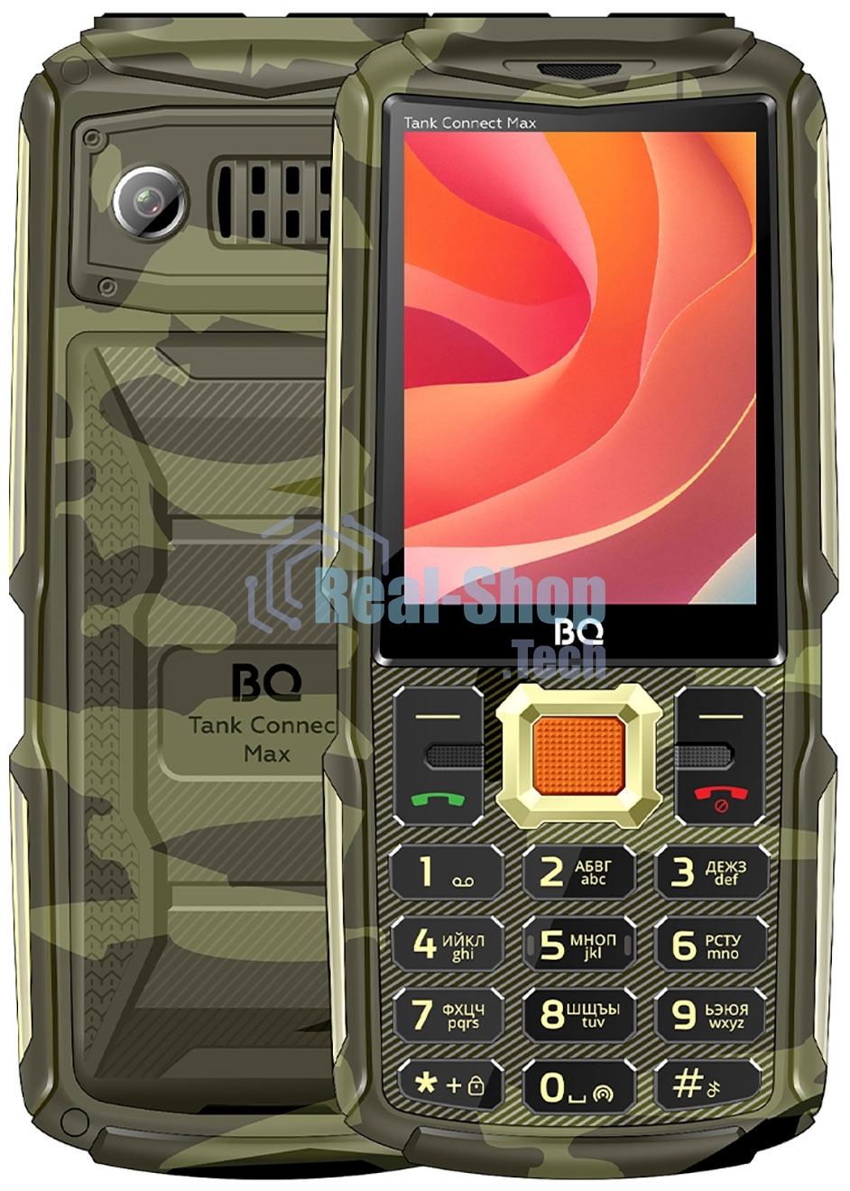 Мобильный телефон BQ 2830L Tank Connect Max камуфляж/золотистый