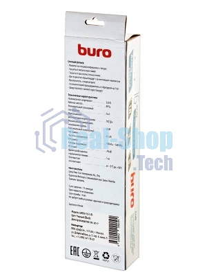 Сетевой фильтр Buro 600SH-16-5-B 5 м, 6 розеток, черный, коробка