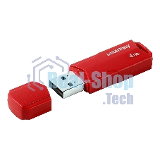 Флешка USB Smartbuy CLUE Red (SB4 GbCLU-R), 4Gb, USB 2.0, R/W 15/5, красный