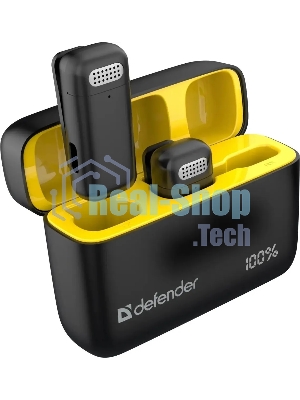 Петличный микрофон DEFENDER (64139) Talky-139 wrls, черный, кейс, 2шт