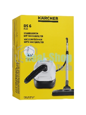 Пылесос Karcher DS 6 Plus белый/черный, 350/650 Вт, уборка влажная/сухая, пылесборник контейнер 2 л