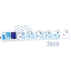 Сетевой фильтр PowerCube, PC PRO, 5 м, 6р, белый, 16А, SPL6-16-P-5M