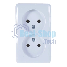 Розетка 2-м ОП Viola 16А IP20 без заземл. белый LEZARD 751-0200-128