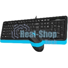 Комплект клавиатура+мышь A4Tech FStyler F1010 проводной, USB, 1600 DPI, чёрный/синий