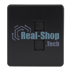 Розетка Kranz ROUND компьютерная двойная RJ45+RJ45 кат6 с/у оникс