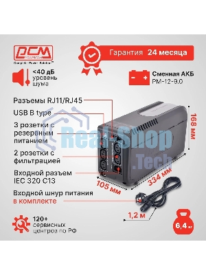 Источник бесперебойного питания Powercom Imperial IMD-825AP 495Вт 825ВА черный