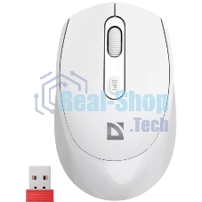 Мышь беспроводная Defender Vision MS-376 белый, 1600 dpi, радиоканал, Bluetooth, USB, кнопки - 4