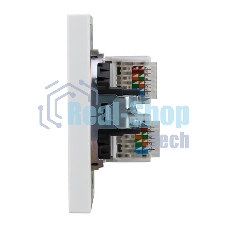 Розетка Kranz STRONG компьютерная двойная RJ45+RJ45 кат6 с/у жемчуг