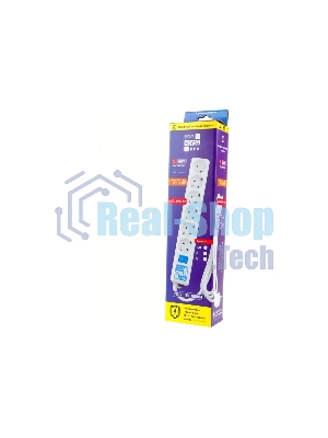 Сетевой фильтр PowerCube, PC PRO, 5 м, 6р, белый, 16А, SPL6-16-P-5M