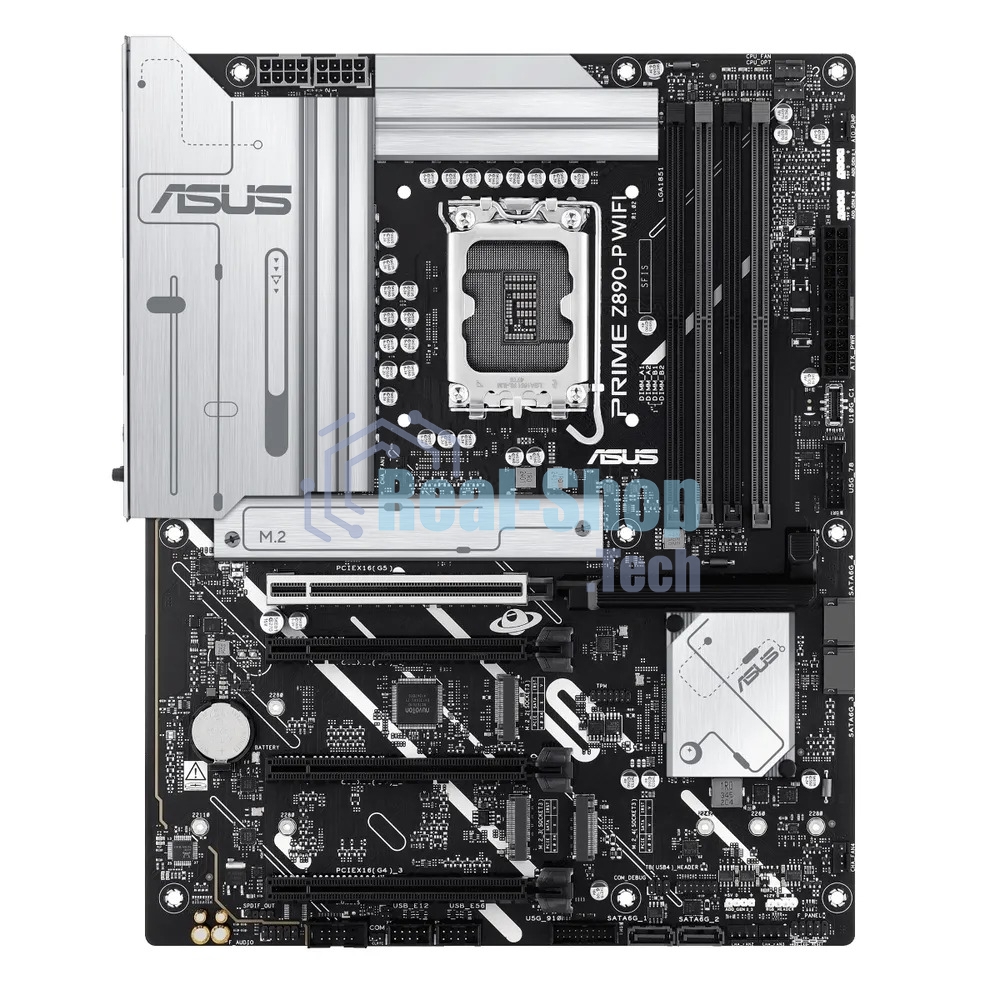 Материнская плата ASUS PRIME Z890-P WIFI, LGA 1851, Intel Z890, 4xDDR5, 4xSATA, 4xM.2, 1xPCIe 5.0 x16, 2xPCIe 4.0 x4, 1xPCIe 4.0 x1, 1xHDMI, 1xDP, 1xUSB-C (видеовыход), 2xUSB-A 3.2 Gen 1, 1xUSB-A 3.2 Gen 2, 4xUSB-A 2.0, 1xUSB-C Thunderbolt 4, 1x 2.5Gb LAN, 3x3.5 мм, 7.1, ATX