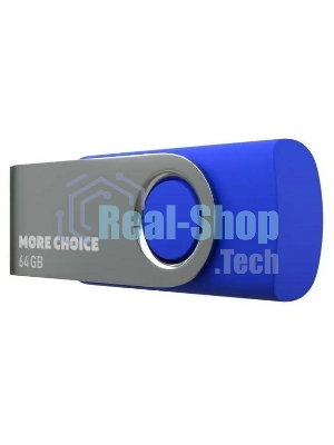 Флешка USB More Choice MF64-4 Blue (4610196407659), 64Gb, USB 2.0, R/W 15/6, синий