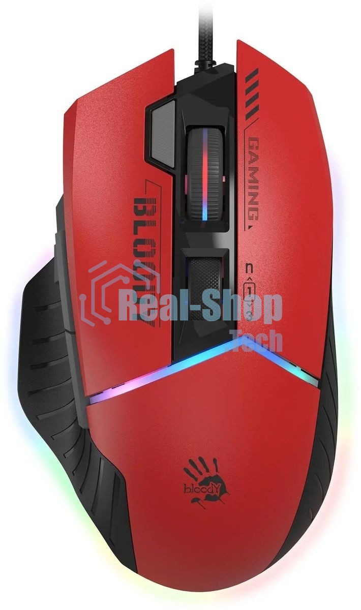 Мышь проводная A4Tech Bloody W95 Max Sports красный/черный оптическая (12000dpi) USB (10but)
