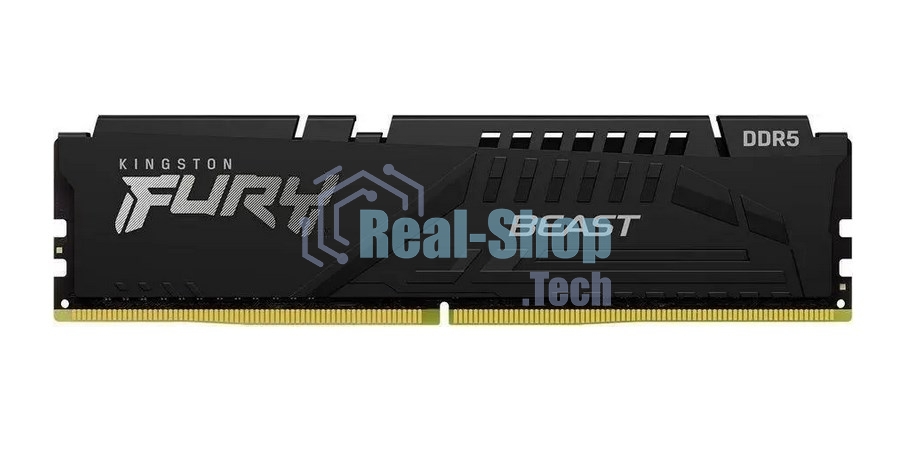 Оперативная память Kingston Fury Beast, DDR5, 8GB (1x8GB), 6000MHz, CL36, DIMM, с радиатором, черный