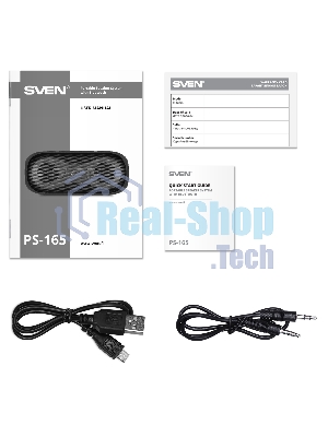 Портативная акустика SVEN PS-165, черный (16 Вт, Waterproof (IPx6), TWS, Bluetooth, microSD, 3000мА*ч)