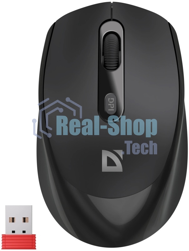 Мышь беспроводная Defender Vision MS-376 черный, 1600 dpi, радиоканал, Bluetooth, USB, кнопки - 4