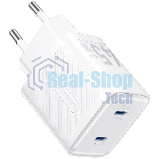 Сетевое зарядное устройство Vention на 2 порт USB С+C GaN 45W белый