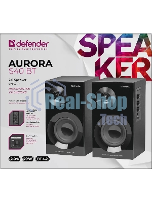 Акустическая система Defender Aurora S40 BT 2.0 40Вт, bluetooth, 220В