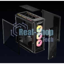Корпус без блока питания Case Corsair iCUE LINK 5000T LX RGB, Midi-Tower, TG, 3x120мм RGB, 4xUSB-A 3.2, 1xUSB 3.2 Type-C, E-ATX, ATX, mATX, mITX Black