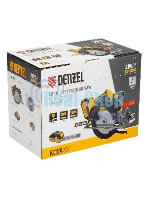 Пила циркулярная аккумуляторная бесщет. Denzel CCSH-BL-20-185, 185 мм, Li-Ion, 20 В