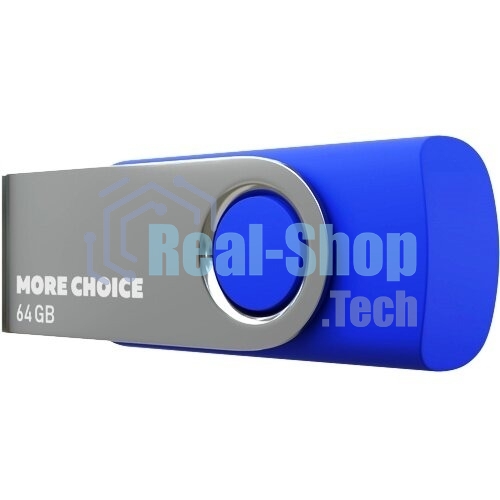 Флешка USB More Choice MF64-4 Blue (4610196407659), 64Gb, USB 2.0, R/W 15/6, синий