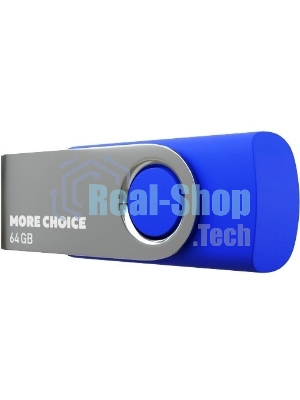 Флешка USB More Choice MF64-4 Blue (4610196407659), 64Gb, USB 2.0, R/W 15/6, синий