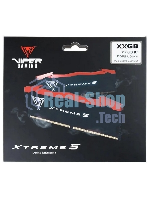 Оперативная память Patriot Viper Xtreme 5, DDR5, 32GB (2x16GB), 8200MHz, CL38, DIMM, с радиаторами, черный