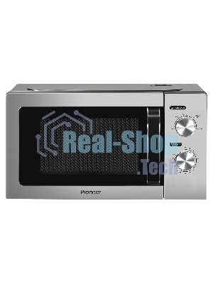 Микроволновая печь Pioneer MW212M серебристый/черный, 20 л, 700 Вт, переключатели - поворотный механизм