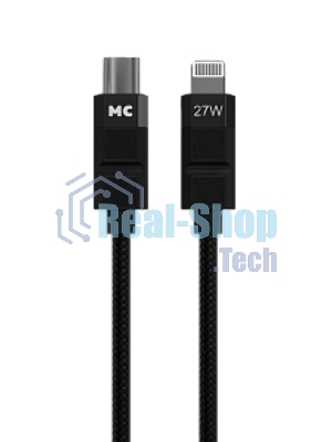 Дата-кабель MORE CHOICE (4620202555069) K87ia 2м USB 3.0A PD 27W для Lightning ng 8-pin Type-C - 2м, черный
