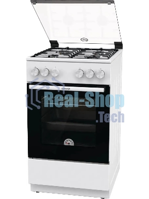 Плита газовая Gorenje GG5A10WH белый, конфорок 4 газовых, духовка 70 л, 50 см x 85 см x 59.4 см