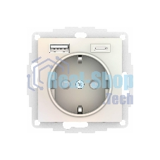 Розетка 16А с USB A+C (5В/2,4А/3 А, 2х5В/1,5А), мех SE AtlasDesign жемчуг