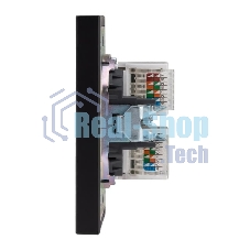Розетка Kranz STRONG компьютерная двойная RJ45+RJ45 кат6 с/у антрацит
