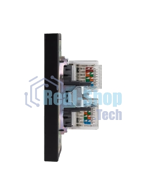 Розетка Kranz STRONG компьютерная двойная RJ45+RJ45 кат6 с/у антрацит