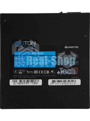 Блок питания Chieftec BDF-1000C, 1000Вт, 80 PLUS Bronze, 140мм, модульный, черный
