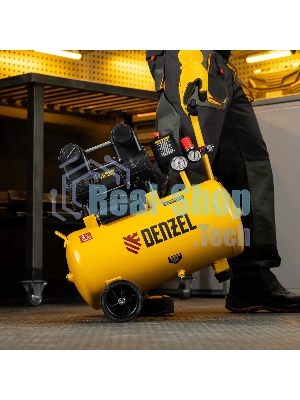 Компрессор безмасл. малошумный Denzel DLP-950/24, 950 Вт, 24 л, 2850 об/мин, 170 л/мин