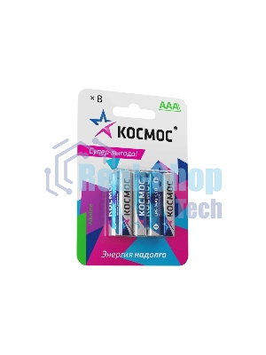 Элемент питания алкалиновый AAA/LR03 BP-8 (блист.8шт) Космос KOCLR03BL8