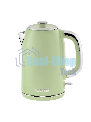 Чайник электрический Galaxy Line GL 0344, райская олива, металл, 2200 Вт, 1.7 л