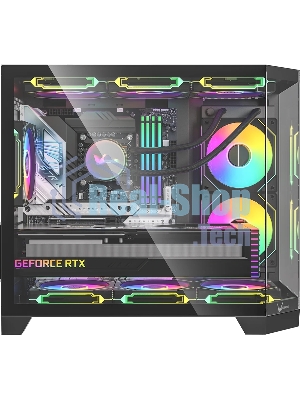 Компьютерный корпус AeroCool/Formula Crystal Z6M Floe черный без БП mATX 4x120мм 2xUSB3.0 audio bott PSU